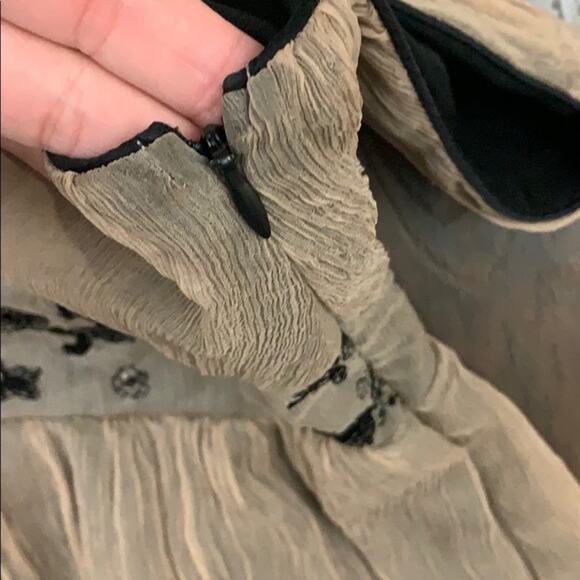 Jonathan Martin Brown Silk Embroidery A-Line Dress - Picture 3 of 6